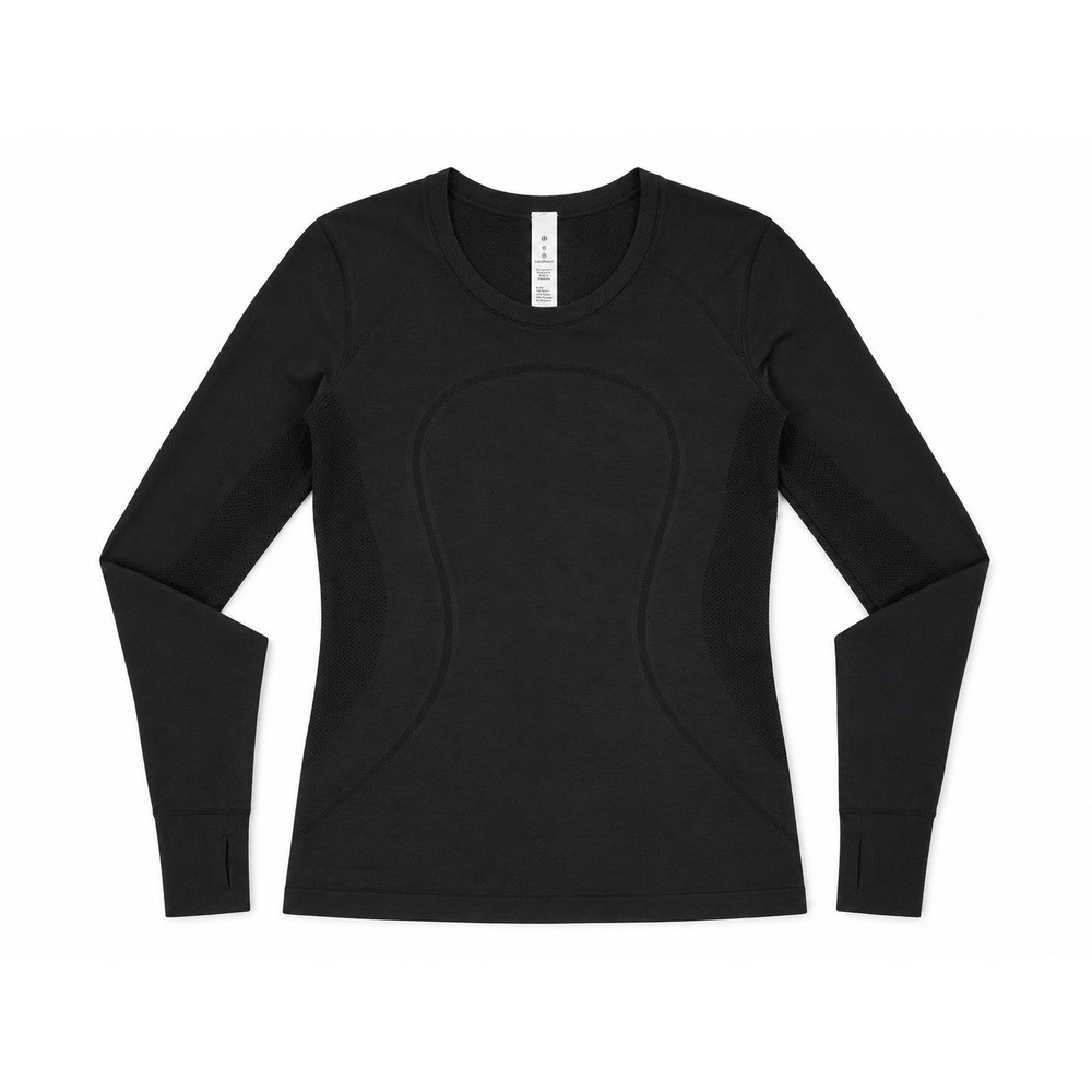 Lululemon Swiftly Tech Long Sleeve Shirt Women 8 Black Swift Stride Crew Top